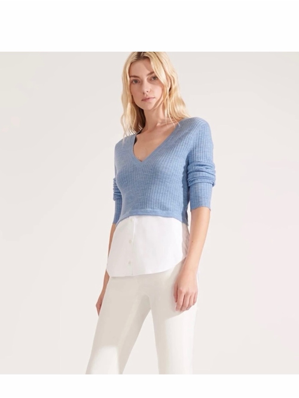 Veronica Beard Lydia Mixed Media Sweater, S
